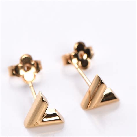 lv essential v stud earrings|louis vuitton refurbished earrings.